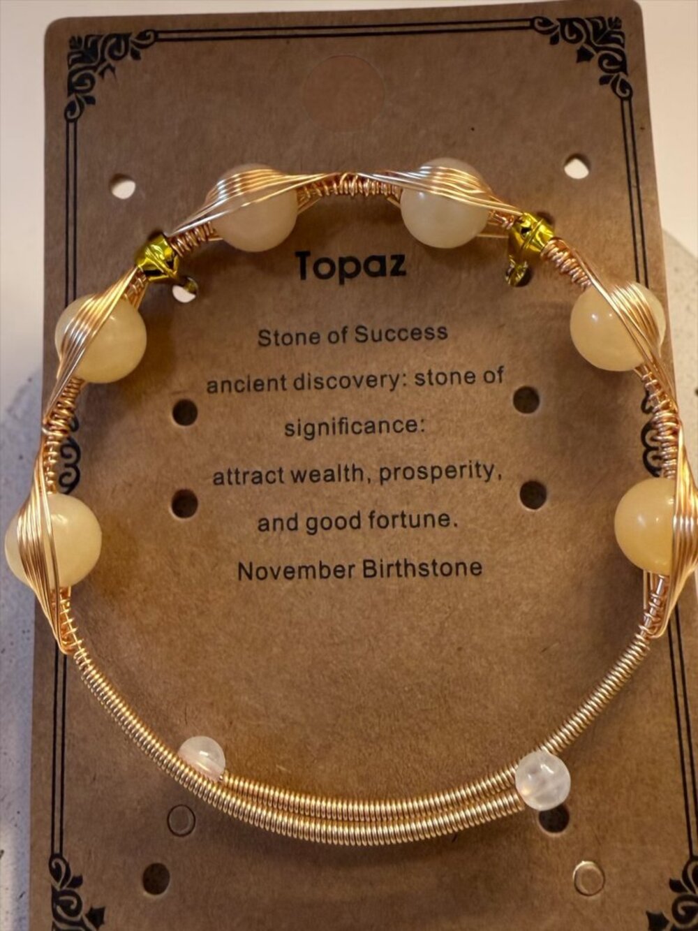 Topaz Wire-Wrapped Bracelet – November Birthstone | Stone of Success
